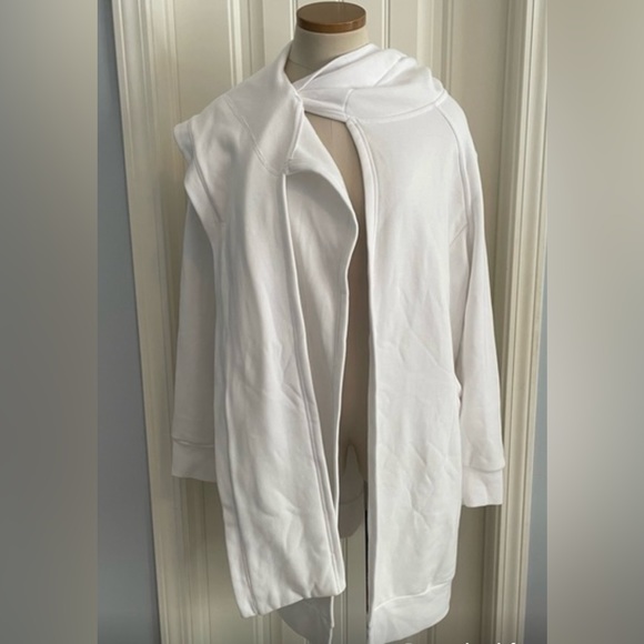 Fabletics Geri Long Wrap Scarf Cardigan in Ice ❄️ - Picture 4 of 5